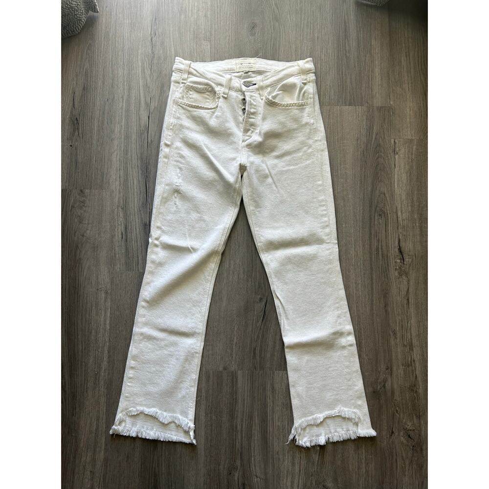 McGuire denim white jeans distressed frayed hem size 27 - Picture 2 of 5